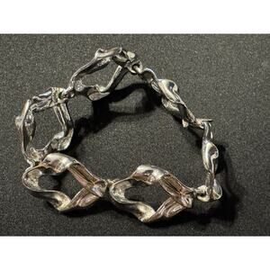 Goldette Bracelet Abbie & Andy Silver Tone 7in